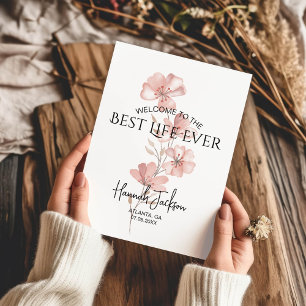 Herzlich willkommen bei der Best Life Ever Pink Fl Karte