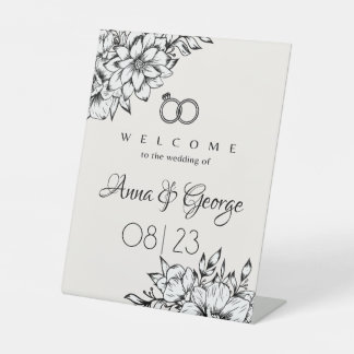 Herzlich willkommen bei der Hochzeit der maßgeschn Sockelschild