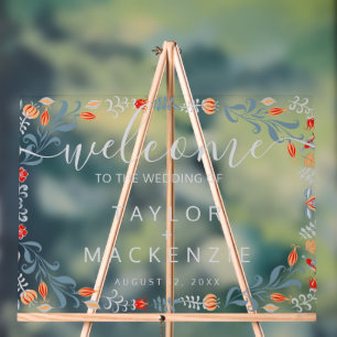 Herzlich willkommen bei der Hochzeit personalisier Acrylschild