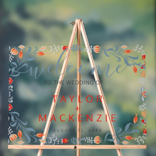 Herzlich willkommen bei der Hochzeit personalisier Acrylschild