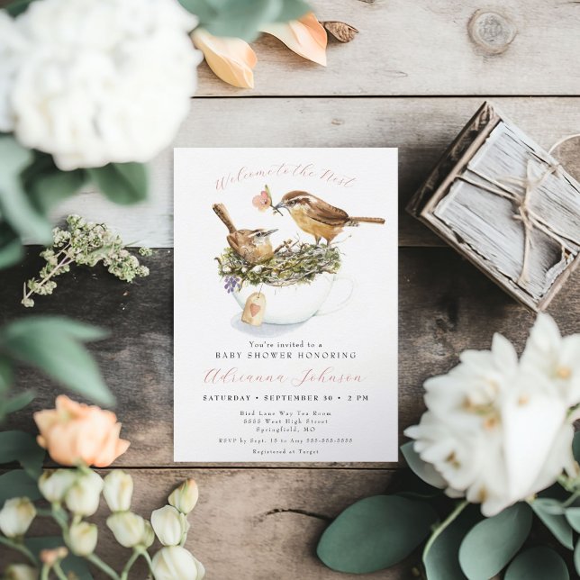 Herzlich willkommen bei der Nest Baby Dusche. Einladung (Welcome to the Nest Baby Shower Invitation)