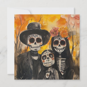Herzlich willkommen bei Familie Dia de los Muertos Einladung