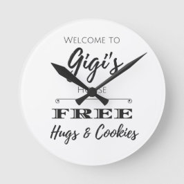 Herzlich willkommen bei Gigi's House FREE Hugs & C Runde Wanduhr