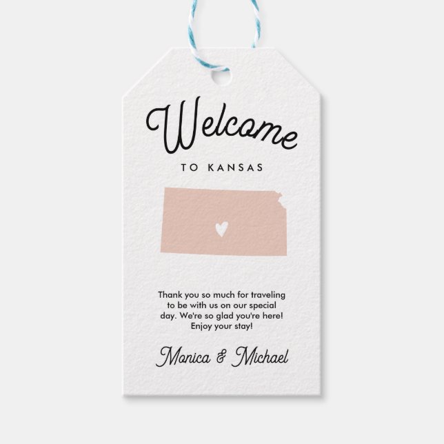 Herzlich willkommen bei KANSAS Wedding JEDE FARBE! Geschenkanhänger (Vorderseite)