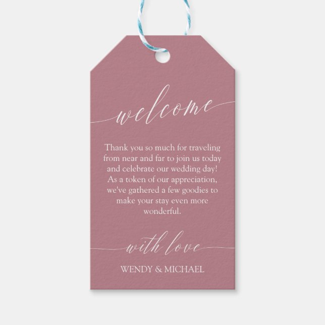 Herzlich Willkommen bei Quartz & White Wedding Geschenkanhänger (Vorderseite)