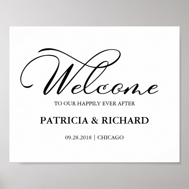 Herzlich willkommen bei uns nach dem eleganten Zei Poster (Vorne)