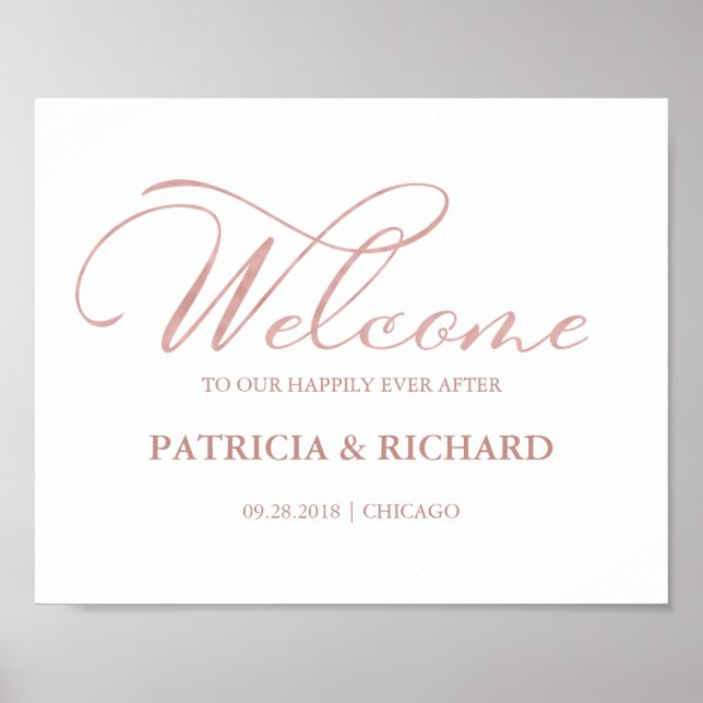 Herzlich willkommen bei uns nach dem eleganten Zei Poster (Vorne)