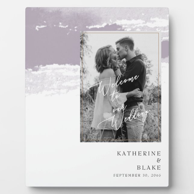 Herzlich willkommen bei unserem Hochzeitslavender  Fotoplatte (Vorderseite)