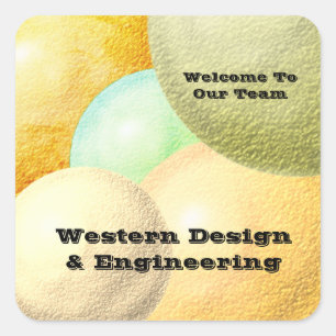 Herzlich willkommen bei unserem Team Pastel Mitarb Quadratischer Aufkleber