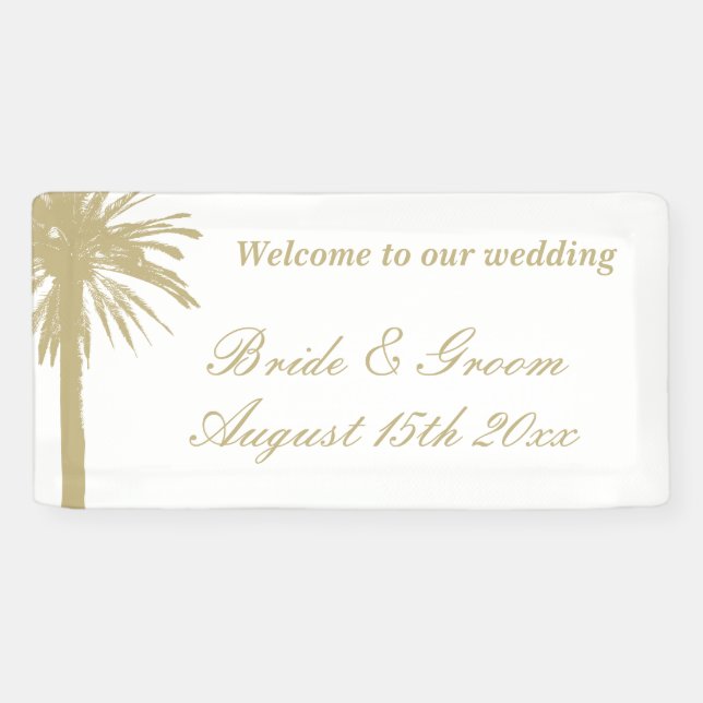 Herzlich willkommen bei unserer Hochzeit am Strand Banner (Horizontal)