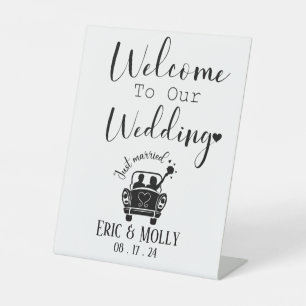 Herzlich willkommen bei unserer Hochzeit, die nur Sockelschild