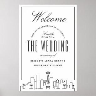 Herzlich Willkommen bei unserer Seattle Wedding! Poster