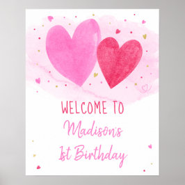 Herzlich willkommen bei Watercolor Hearts Poster