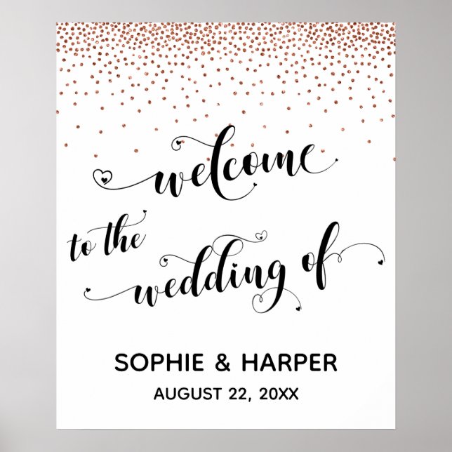 Herzlich willkommen bei Wedding Copper Confetti Si Poster (Vorne)