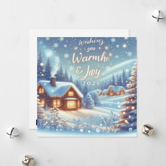 Herzlich Willkommen für 2025 Feiertagskarte (Vorderseite/Rückseite Beispiel)