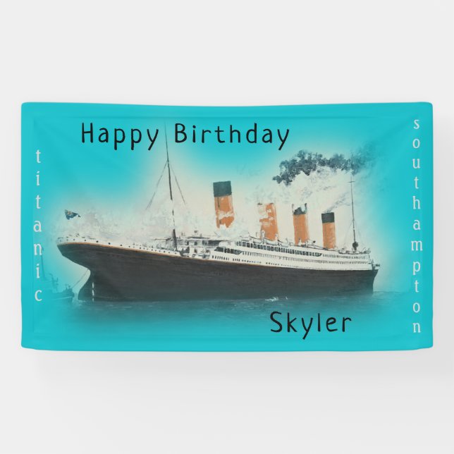Herzlich willkommen Geburtstag Titanic Ship Name A Banner (Horizontal)