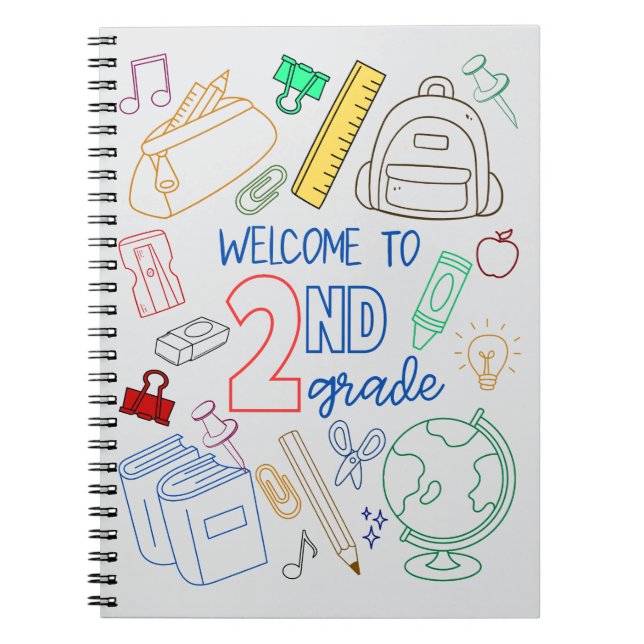 Herzlich willkommen im 2. Klasse Notebook zurück i Notizblock (Vorderseite)