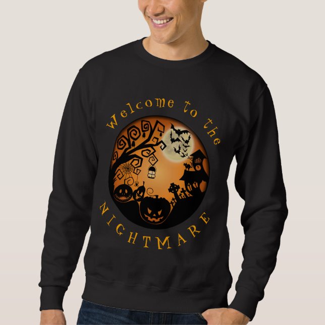 Herzlich willkommen im Albtraum Halloween Pumpkin  Sweatshirt (Vorderseite)