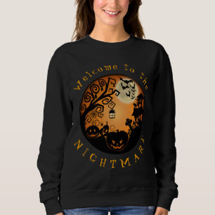 Herzlich willkommen im Albtraum Halloween Pumpkin Sweatshirt