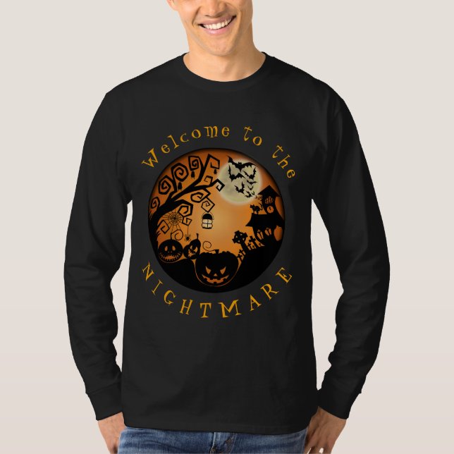 Herzlich willkommen im Albtraum Halloween Pumpkin  T-Shirt (Vorderseite)