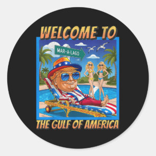 Herzlich willkommen im Amerikanischen Golf am 9. F Runder Aufkleber