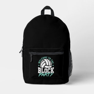 Herzlich willkommen im Block Party Funny Volleybal Bedruckter Rucksack