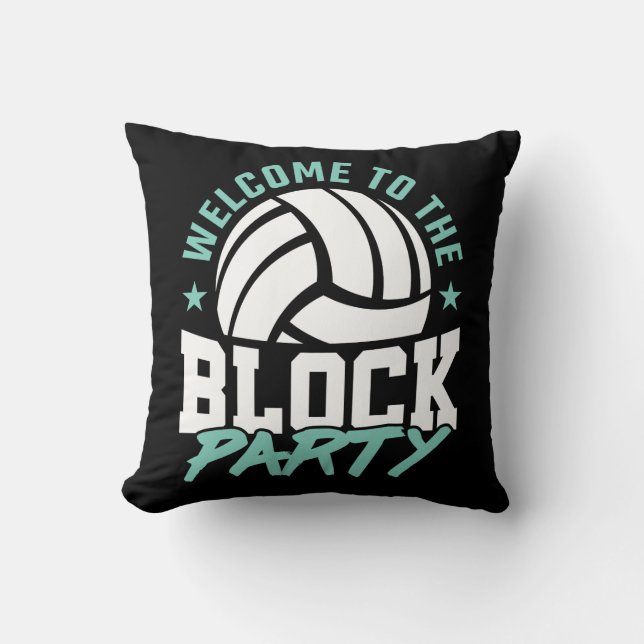 Herzlich willkommen im Block Party Funny Volleybal Kissen (Vorderseite)