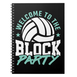 Herzlich willkommen im Block Party Funny Volleybal Notizblock