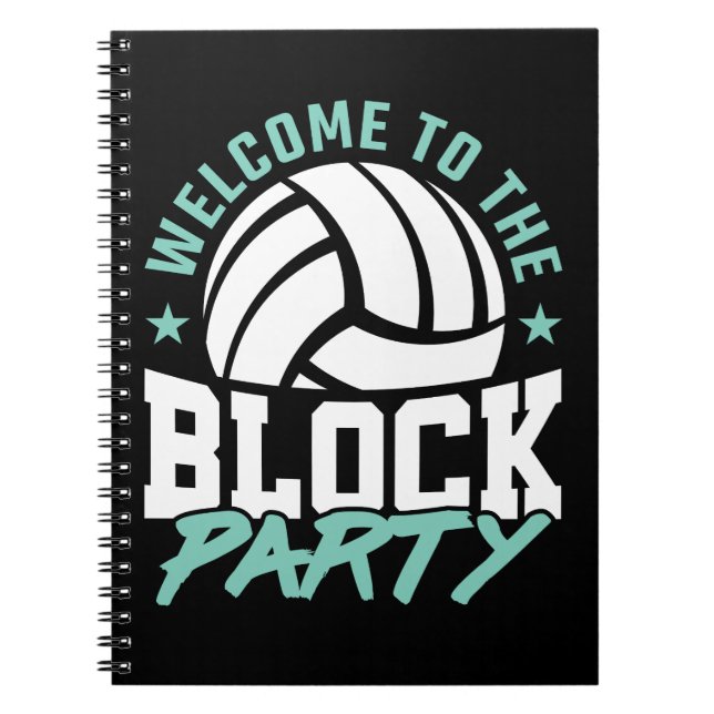 Herzlich willkommen im Block Party Funny Volleybal Notizblock (Vorderseite)