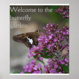 Herzlich Willkommen im Butterfly Garden Poster - S