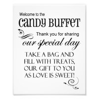 Herzlich willkommen im Candy Buffet Wedding Sign 8