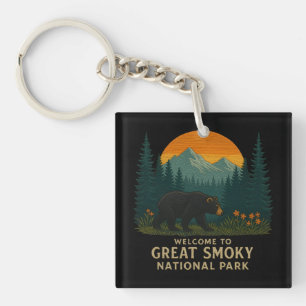 Herzlich willkommen im Embroidery Great Smoky Moun Schlüsselanhänger
