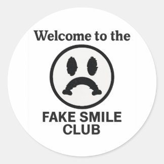 Herzlich willkommen im Fake Smile Club - Sad Clown Runder Aufkleber