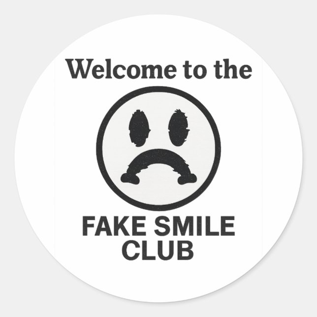 Herzlich willkommen im Fake Smile Club - Sad Clown Runder Aufkleber (Vorderseite)