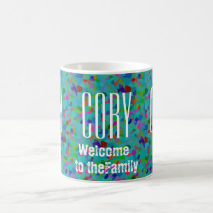 Herzlich willkommen im Familiennamen personalisier Kaffeetasse