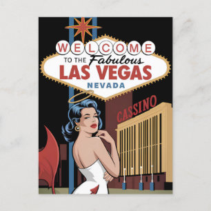 Herzlich willkommen im Las Vegas Nevada Postkarte