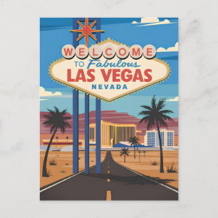 Herzlich willkommen im Las Vegas Nevada Postkarte