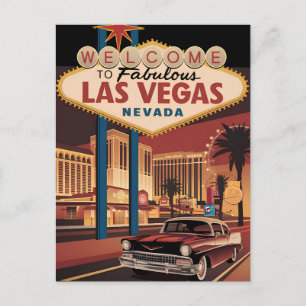Herzlich willkommen im Las Vegas Nevada Postkarte