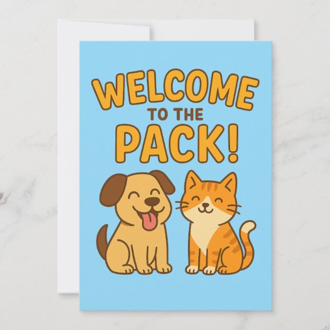Herzlich willkommen im Pack - Niedliche Grußkarte  (Vorderseite)