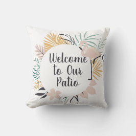 Herzlich Willkommen im Patio Pink Flamingo Kissen