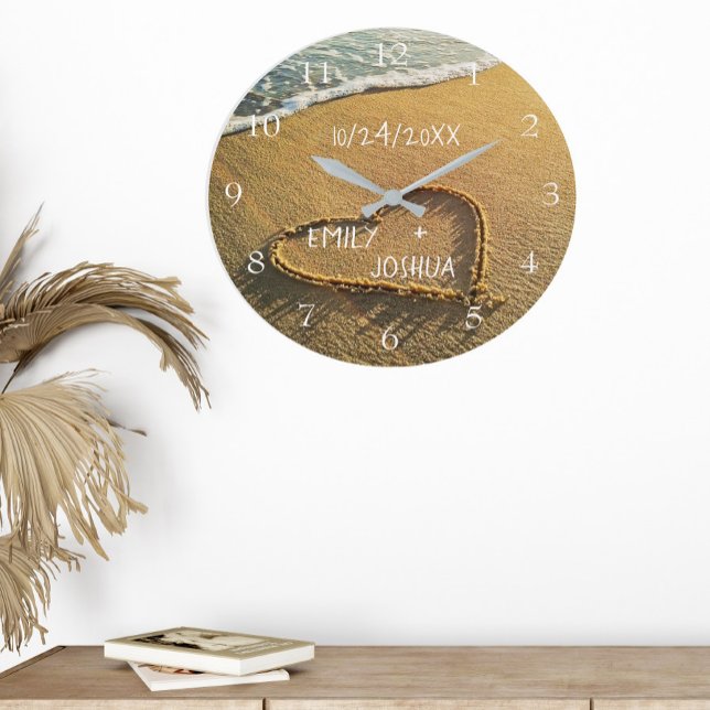 Herzlich Willkommen im Sand Beach Shore Tropical O Große Wanduhr (Von Creator hochgeladen)