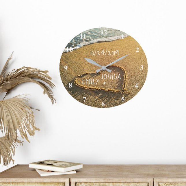 Herzlich Willkommen im Sand Beach Shore Tropical O Große Wanduhr (Von Creator hochgeladen)