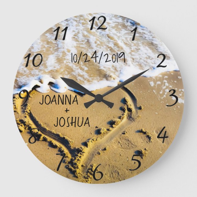 Herzlich Willkommen im Sand Beach Tropical Ocean V Große Wanduhr (Vorderseite)