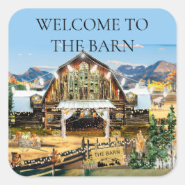 Herzlich willkommen im Stallsticker Fall/Ernte Quadratischer Aufkleber