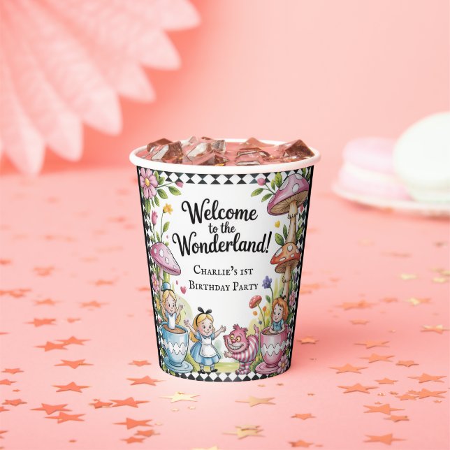 Herzlich willkommen im wunderschönen 1. Geburtstag Pappbecher (Insitu)