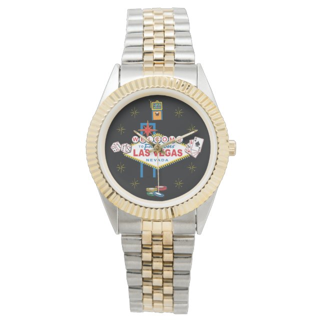 Herzlich willkommen im Zeichen von Las Vegas Armbanduhr (Vorderseite)