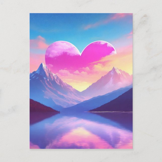 Herzlich willkommen in der Berglandschaft Postkarte (Vorderseite)