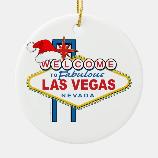 Herzlich willkommen in Fabulous Las Vegas Weihnach Keramikornament (Vorne)