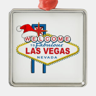 Herzlich willkommen in Fabulous Las Vegas Weihnach Silbernes Ornament