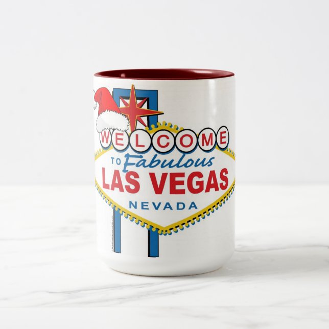 Herzlich willkommen in Fabulous Las Vegas Weihnach Zweifarbige Tasse (Mittel)